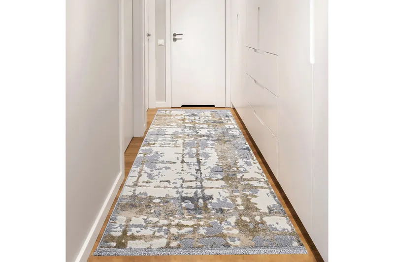 Naveena Gangmatte 120x450 cm Rektangulær, Grå/Beige/Krem
