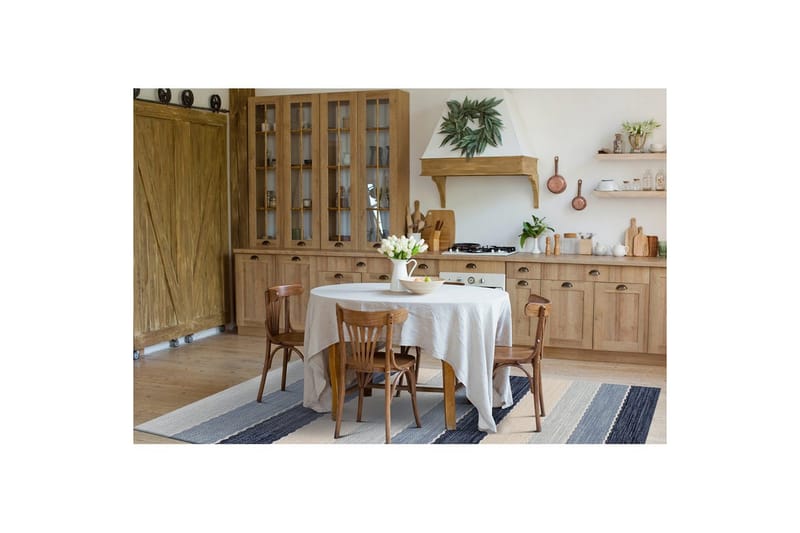 Garnteppe Båstad - 140x200 cm, Blå - Tekstiler & tepper - Teppe & matte - Moderne matte - Bomullsmatter