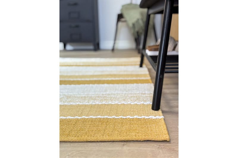 Garnteppe Båstad - 140x200 cm, Gul - Tekstiler & tepper - Teppe & matte - Moderne matte - Bomullsmatter