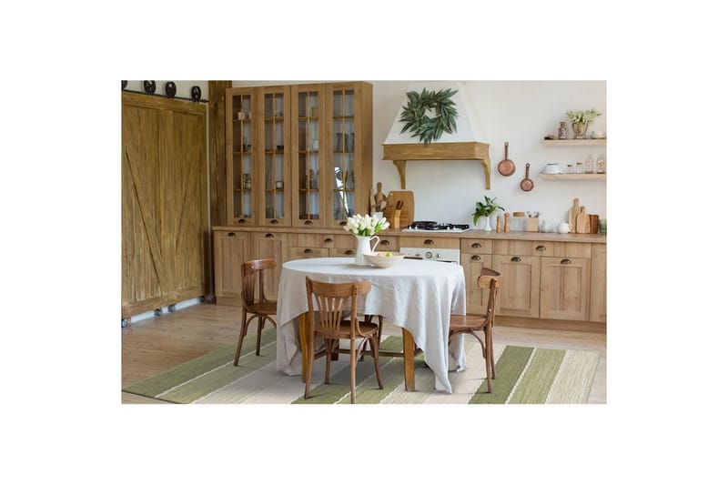 Garnteppe Båstad - 160x230 cm, Grønn - Tekstiler & tepper - Teppe & matte - Moderne matte - Bomullsmatter