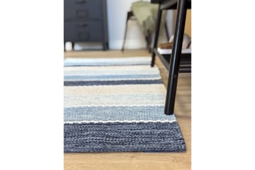 Garnteppe Båstad - 75x220 cm, Blå - Tekstiler & tepper - Teppe & matte - Moderne matte - Bomullsmatter