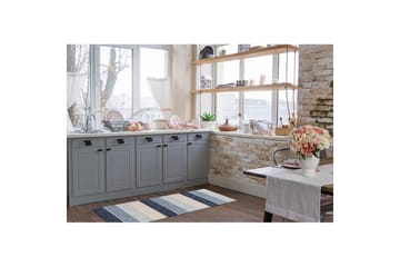 Garnteppe Båstad - 75x220 cm, Blå - Tekstiler & tepper - Teppe & matte - Moderne matte - Bomullsmatter