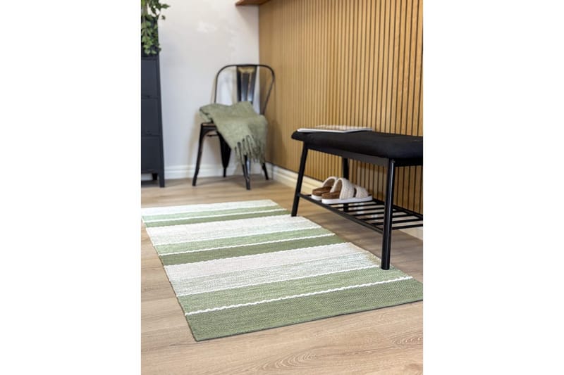Garnteppe Båstad - 75x220 cm, Grønn - Tekstiler & tepper - Teppe & matte - Moderne matte - Bomullsmatter