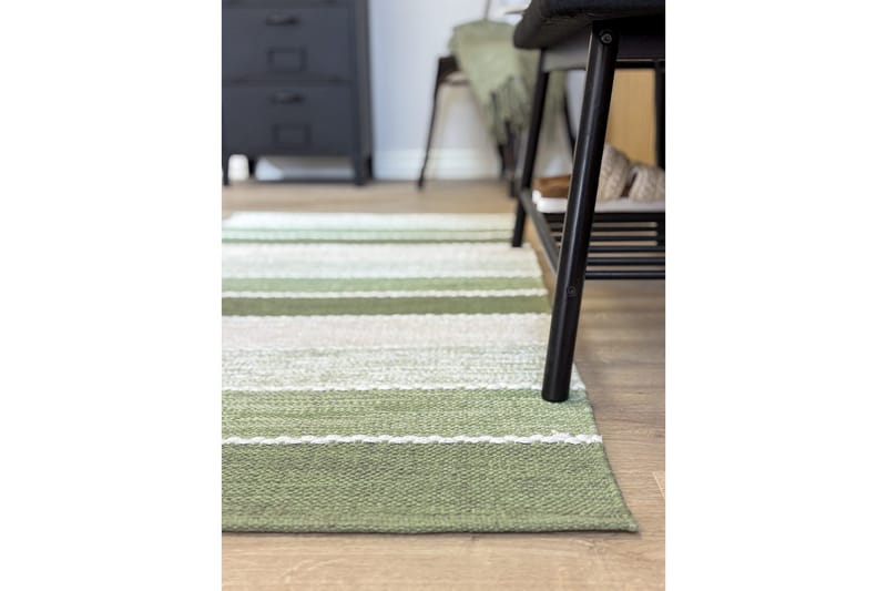 Garnteppe Båstad - 75x220 cm, Grønn - Tekstiler & tepper - Teppe & matte - Moderne matte - Bomullsmatter