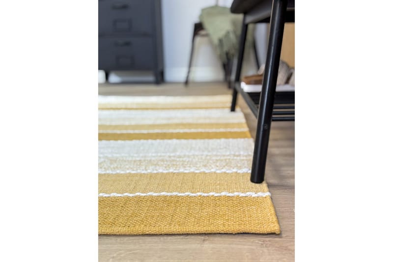 Garnteppe Båstad - 75x220 cm, Gul - Tekstiler & tepper - Teppe & matte - Moderne matte - Bomullsmatter