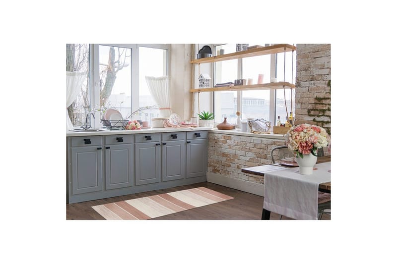 Garnteppe Båstad - 75x280 cm, Gammelrosa - Tekstiler & tepper - Teppe & matte - Moderne matte - Bomullsmatter