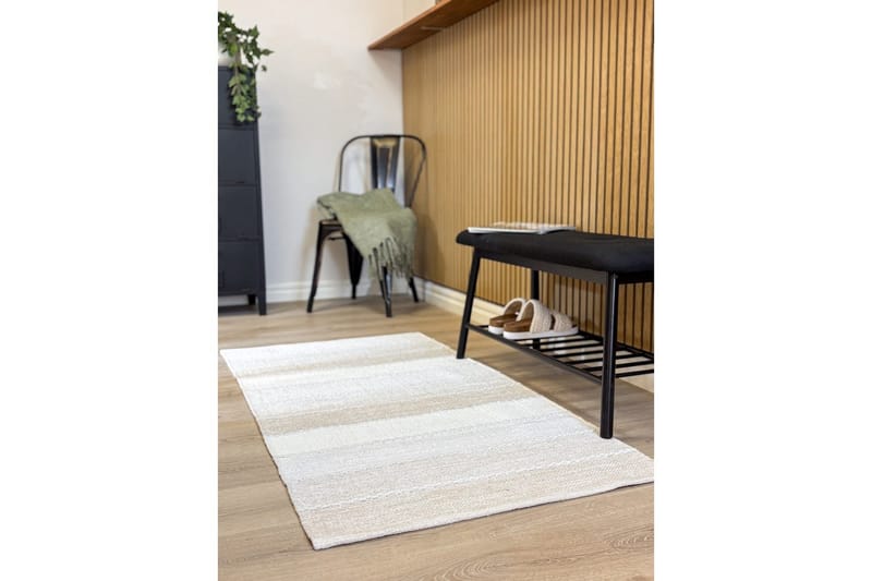 Garnteppe Båstad - 75x280 cm, Krem - Tekstiler & tepper - Teppe & matte - Moderne matte - Bomullsmatter