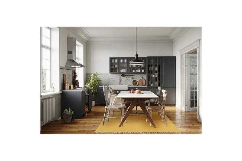 Garnteppe Line - 130x190 cm, Gul - Tekstiler & tepper - Teppe & matte - Moderne matte - Bomullsmatter