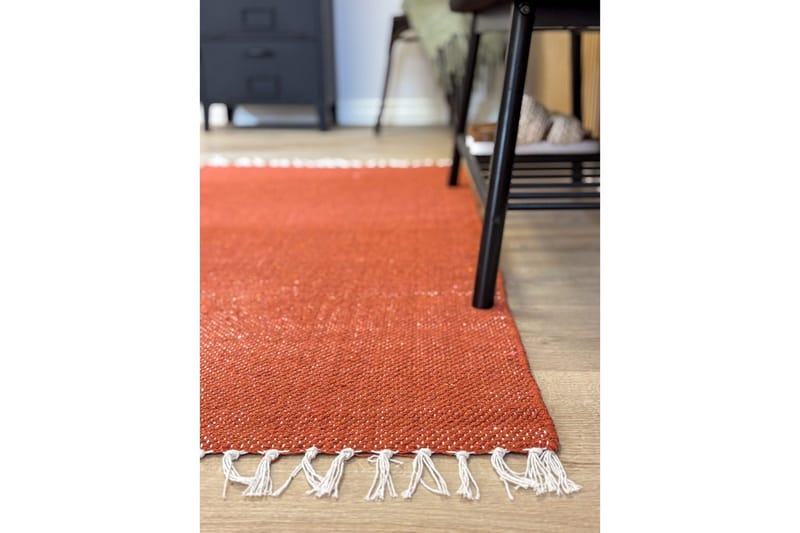 Garnteppe Line - 130x190 cm, Terrakotta - Tekstiler & tepper - Teppe & matte - Moderne matte - Bomullsmatter