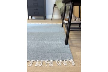 Garnteppe Line - 160x230 cm, Dueblå - Tekstiler & tepper - Teppe & matte - Moderne matte - Bomullsmatter