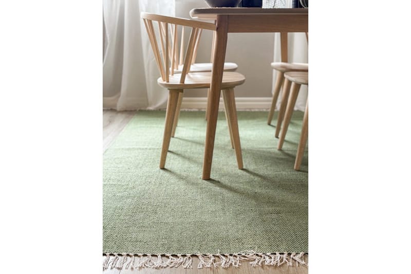 Garnteppe Line - 160x230 cm, Grønn - Tekstiler & tepper - Teppe & matte - Moderne matte - Bomullsmatter
