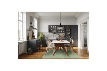 Garnteppe Line - 160x230 cm, Grønn - Tekstiler & tepper - Teppe & matte - Moderne matte - Bomullsmatter
