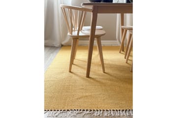 Garnteppe Line - 160x230 cm, Gul - Tekstiler & tepper - Teppe & matte - Moderne matte - Bomullsmatter