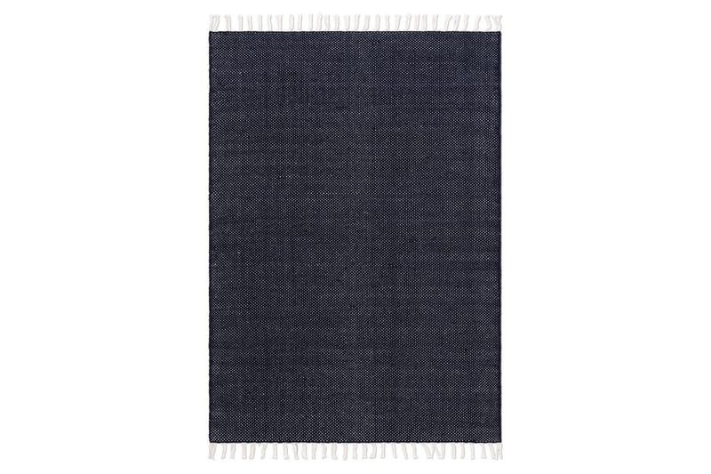 Garnteppe Line - 160x230 cm, Marineblå - Tekstiler & tepper - Teppe & matte - Moderne matte - Bomullsmatter