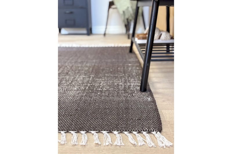 Garnteppe Line - 160x230 cm, Sjokolade - Tekstiler & tepper - Teppe & matte - Moderne matte - Bomullsmatter