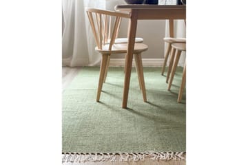 Garnteppe Line - 200x300 cm, Grønn - Tekstiler & tepper - Teppe & matte - Moderne matte - Bomullsmatter