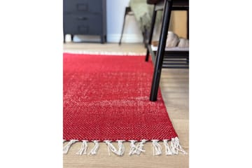 Garnteppe Line - 200x300 cm, Rød - Tekstiler & tepper - Teppe & matte - Moderne matte - Bomullsmatter