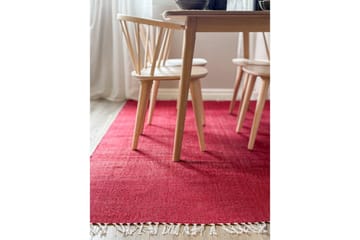 Garnteppe Line - 200x300 cm, Rød - Tekstiler & tepper - Teppe & matte - Moderne matte - Bomullsmatter
