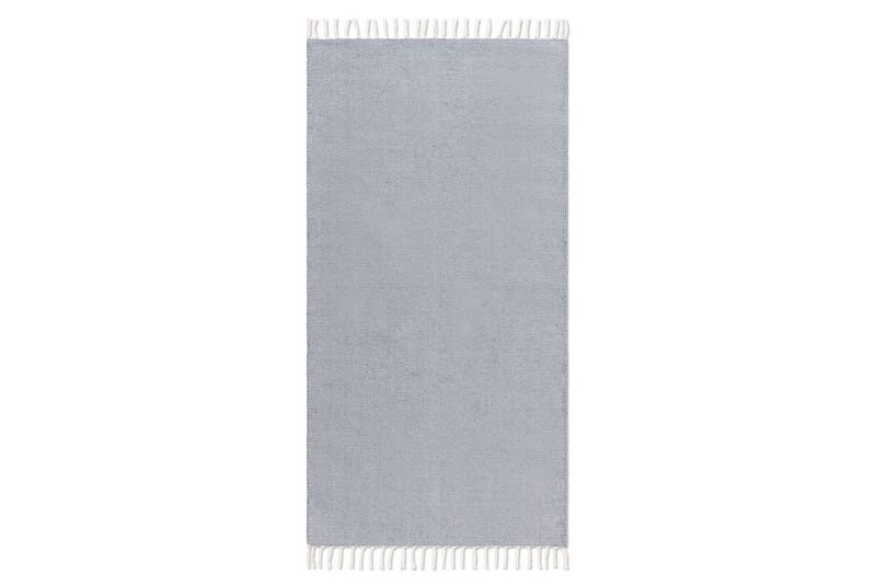 Garnteppe Line - 75x220 cm, Dueblå - Tekstiler & tepper - Teppe & matte - Moderne matte - Bomullsmatter