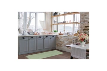 Garnteppe Line - 75x220 cm, Grønn - Tekstiler & tepper - Teppe & matte - Moderne matte - Bomullsmatter