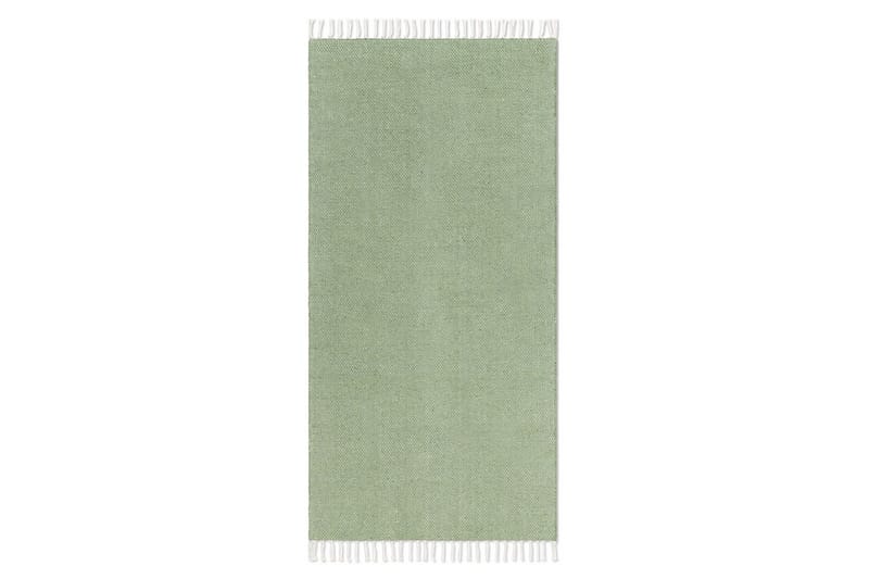 Garnteppe Line - 75x220 cm, Grønn - Tekstiler & tepper - Teppe & matte - Moderne matte - Bomullsmatter