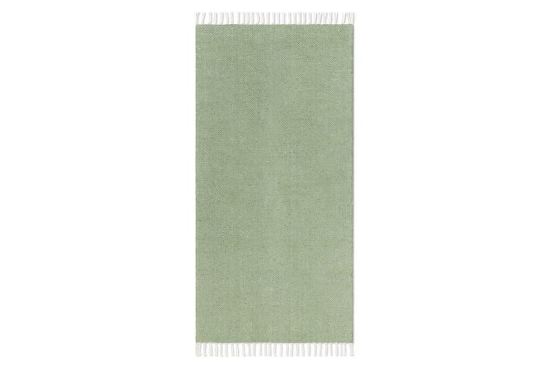 Garnteppe Line - 75x220 cm, Grønn - Tekstiler & tepper - Teppe & matte - Moderne matte - Bomullsmatter