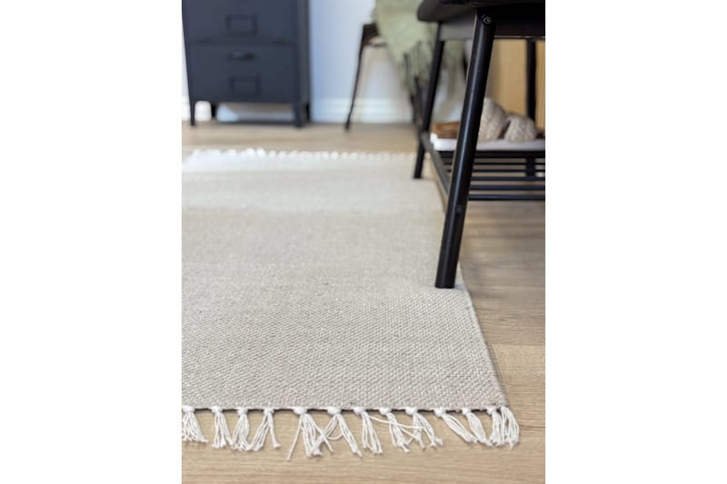 Garnteppe Line - 75x220 cm, Greige - Tekstiler & tepper - Teppe & matte - Moderne matte - Bomullsmatter