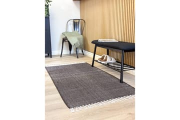 Garnteppe Line - 75x220 cm, Sjokolade - Tekstiler & tepper - Teppe & matte - Moderne matte - Bomullsmatter