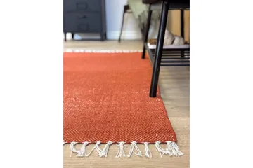 Garnteppe Line - 75x220 cm, Terrakotta - Tekstiler & tepper - Teppe & matte - Moderne matte - Bomullsmatter