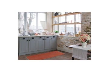 Garnteppe Line - 75x220 cm, Terrakotta - Tekstiler & tepper - Teppe & matte - Moderne matte - Bomullsmatter