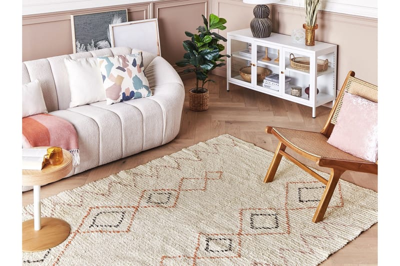 Guwahati Bomullsteppe 160x230 cm - Beige - Tekstiler & tepper - Teppe & matte - Moderne matte - Bomullsmatter