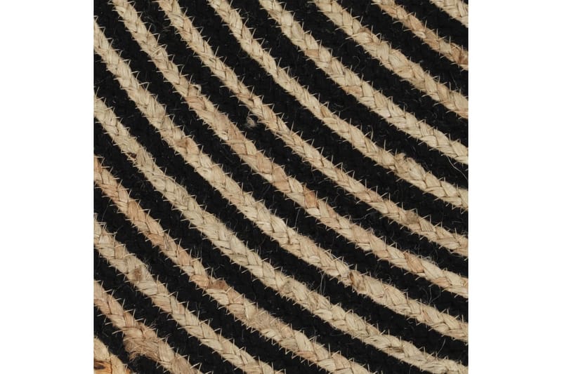 Håndlaget juteteppe med spiral-design svart 90 cm - Svart - Jutematter & hampematter - Sisaltepper
