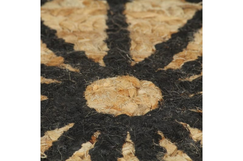 Håndlaget juteteppe med svart mønster 120 cm - Svart - Jutematter & hampematter - Sisaltepper