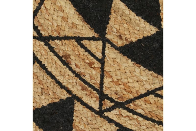 Håndlaget juteteppe med svart mønster 90 cm - Svart - Jutematter & hampematter - Sisaltepper