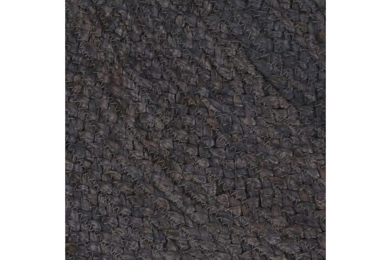 Håndlaget juteteppe rundt 120 cm mørkegrå - Grå - Sisaltepper - Jutematter & hampematter