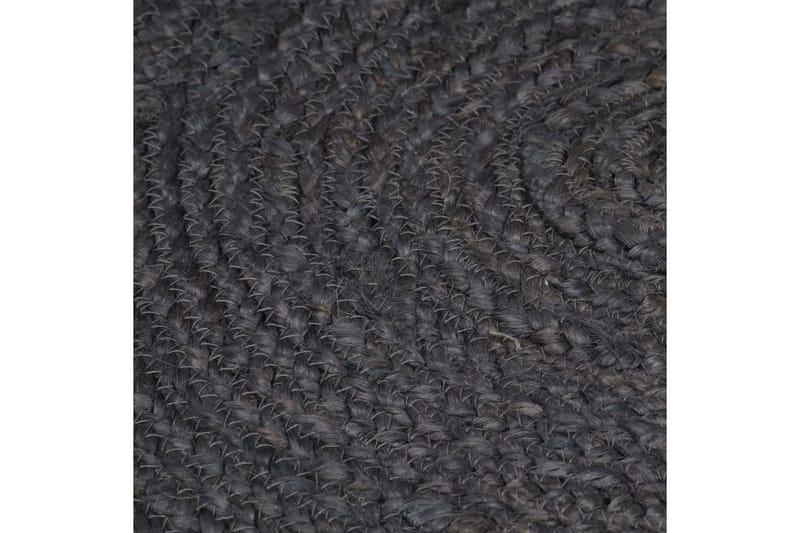 Håndlaget juteteppe rundt 90 cm mørkegrå - Grå - Jutematter & hampematter - Sisaltepper