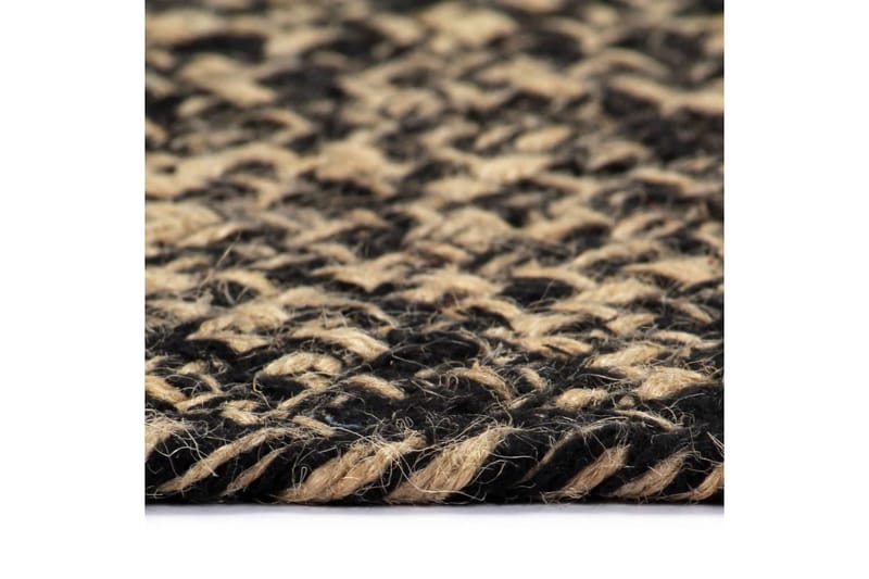 Håndlaget teppe jute svart og naturlig 120 cm - Svart - Jutematter & hampematter - Sisaltepper