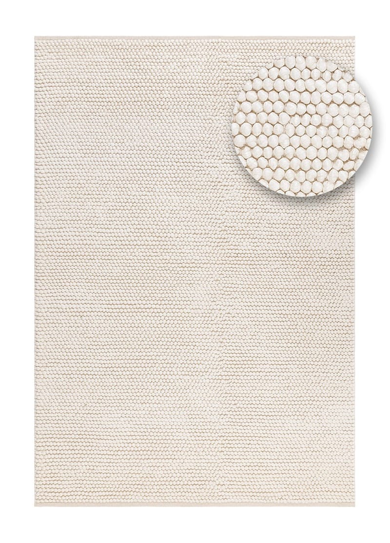 Håndvevd teppe KM Home Bubble 140x200 cm Creme - Krem - Tekstiler & tepper - Teppe & matte - Moderne matte - Ullteppe