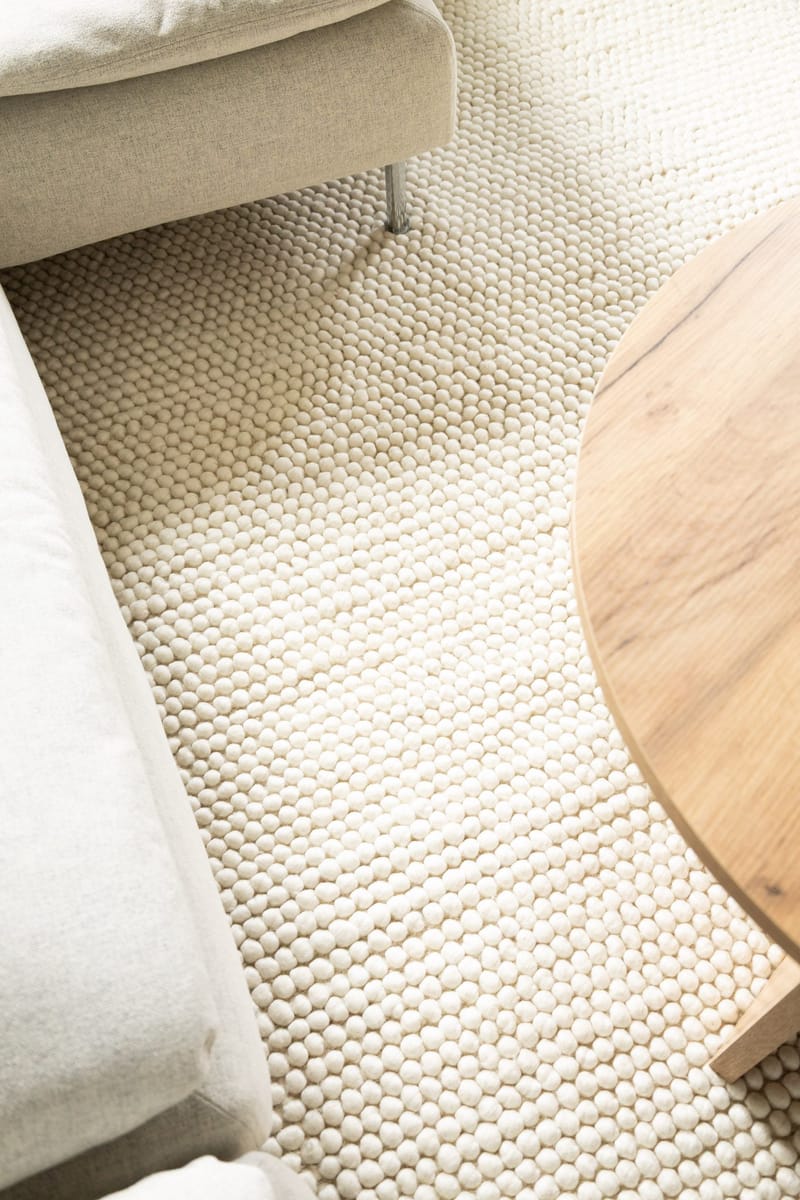 Håndvevd teppe KM Home Bubble 140x200 cm Creme - Krem - Tekstiler & tepper - Teppe & matte - Moderne matte - Ullteppe
