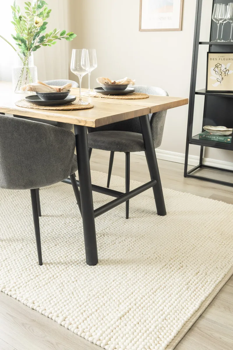 Håndvevd teppe KM Home Bubble 140x200 cm Creme - Krem - Tekstiler & tepper - Teppe & matte - Moderne matte - Ullteppe