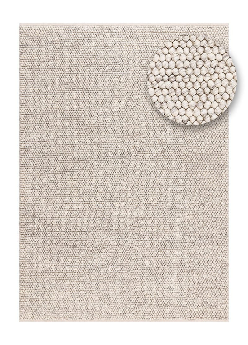 Håndvevd teppe KM Home Bubble 160x230 cm IvoryMelange - IvoryMelange - Tekstiler & tepper - Teppe & matte - Moderne matte - Ullteppe