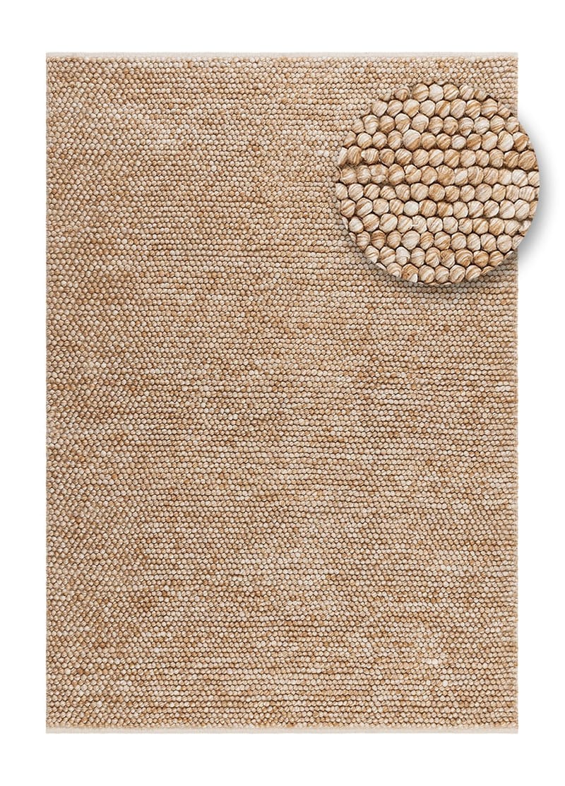 Håndvevd teppe KM Home Bubble 160x230 cm Karamell - Karamell - Tekstiler & tepper - Teppe & matte - Moderne matte - Ullteppe