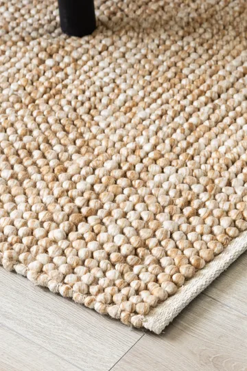 Håndvevd teppe KM Home Bubble kvadrat 200x200 cm Karamell - Karamell - Tekstiler & tepper - Teppe & matte - Moderne matte - Ullteppe