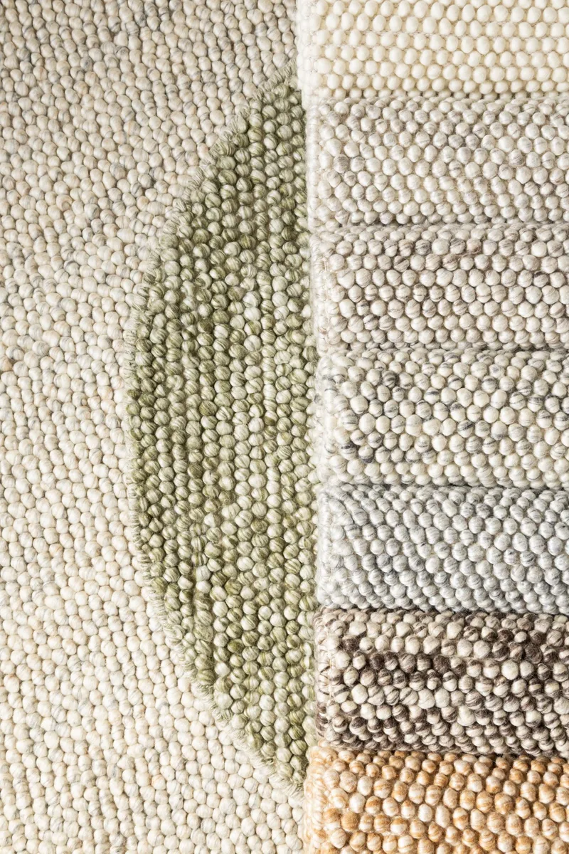Håndvevd teppe KM Home Bubble kvadrat 200x200 cm Sjokolade Melange - Sjokolade Melange - Tekstiler & tepper - Teppe & matte - Moderne matte - Ullteppe