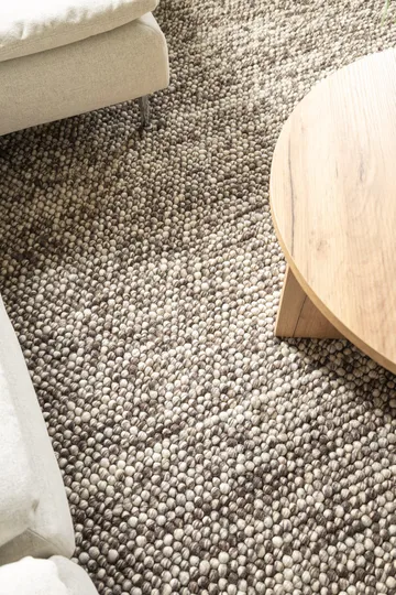 Håndvevd teppe KM Home Bubble kvadrat 200x200 cm Sjokolade Melange - Sjokolade Melange - Tekstiler & tepper - Teppe & matte - Moderne matte - Ullteppe