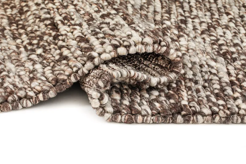 Håndvevd teppe KM Home Bubble kvadrat 200x200 cm Sjokolade Melange - Sjokolade Melange - Tekstiler & tepper - Teppe & matte - Moderne matte - Ullteppe