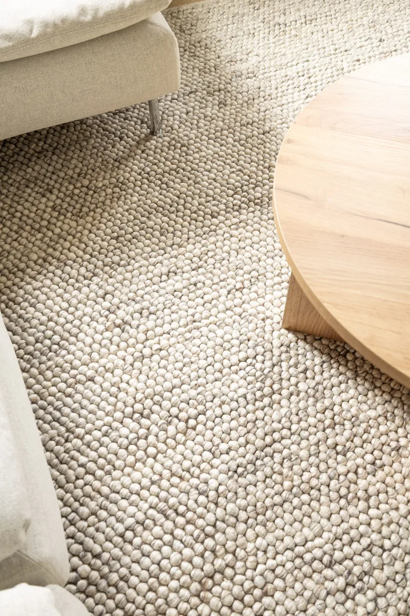Håndvevd teppe KM Home Bubble kvadrat 300x300 cm Lin - Lin - Tekstiler & tepper - Teppe & matte - Moderne matte - Ullteppe
