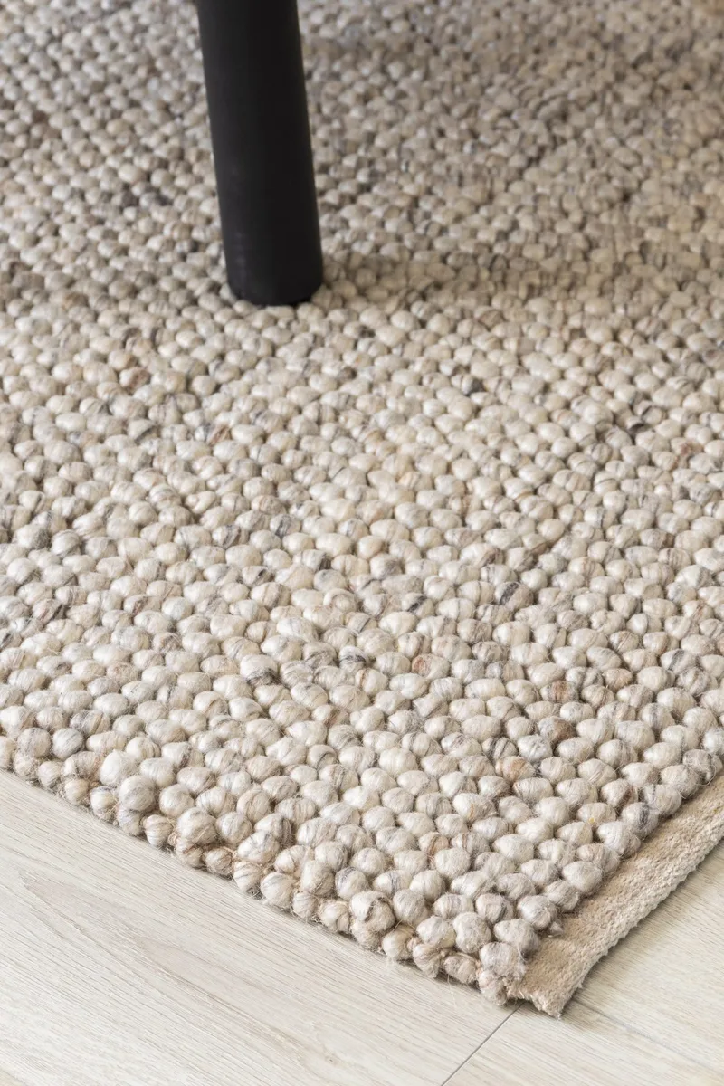 Håndvevd teppe KM Home Bubble kvadrat 300x300 cm Lin - Lin - Tekstiler & tepper - Teppe & matte - Moderne matte - Ullteppe