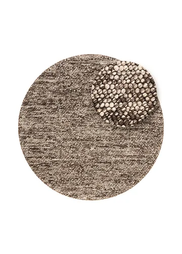 Håndvevd teppe KM Home Bubble rund 120x120 cm Sjokolade Melange - Sjokolade Melange - Tekstiler & tepper - Teppe & matte - Moderne matte - Ullteppe