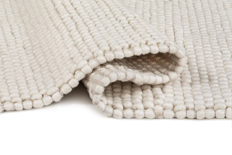 Håndvevd teppe KM Home Bubble rund 160x160 cm Creme - Creme - Tekstiler & tepper - Teppe & matte - Moderne matte - Ullteppe
